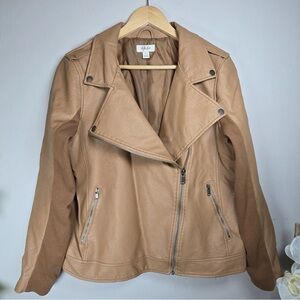 Style & Co. Camel Leather Jacket for Women